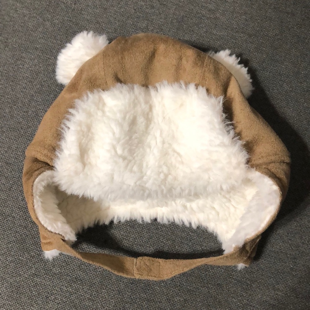 Faux suede baby hat - Size 0-6M